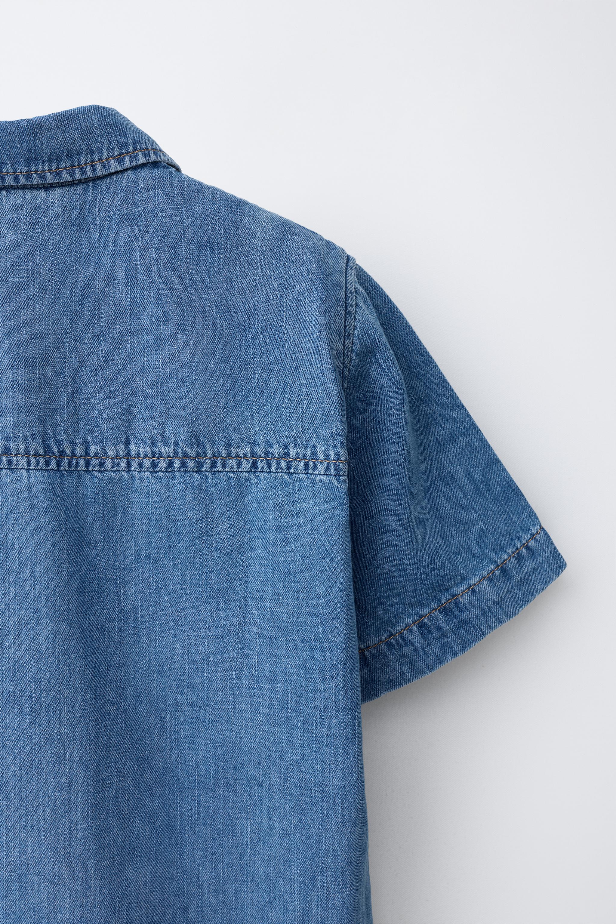 COTTON LINEN BLEND DENIM SHIRT